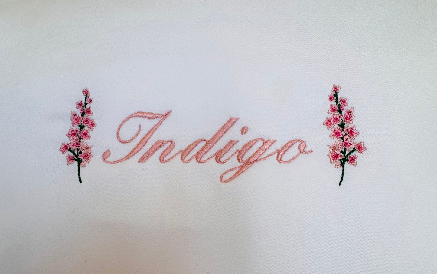 Embroidered Cherry Blossom Flower Baby Scalloped Pillowcase