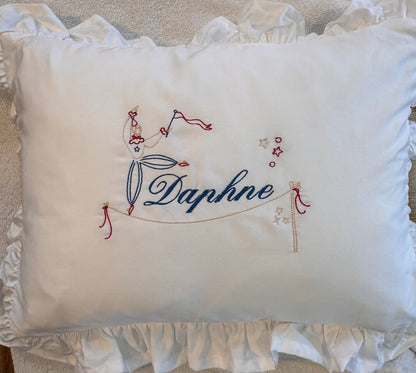 Circus Theme Baby Embroidered Pillow