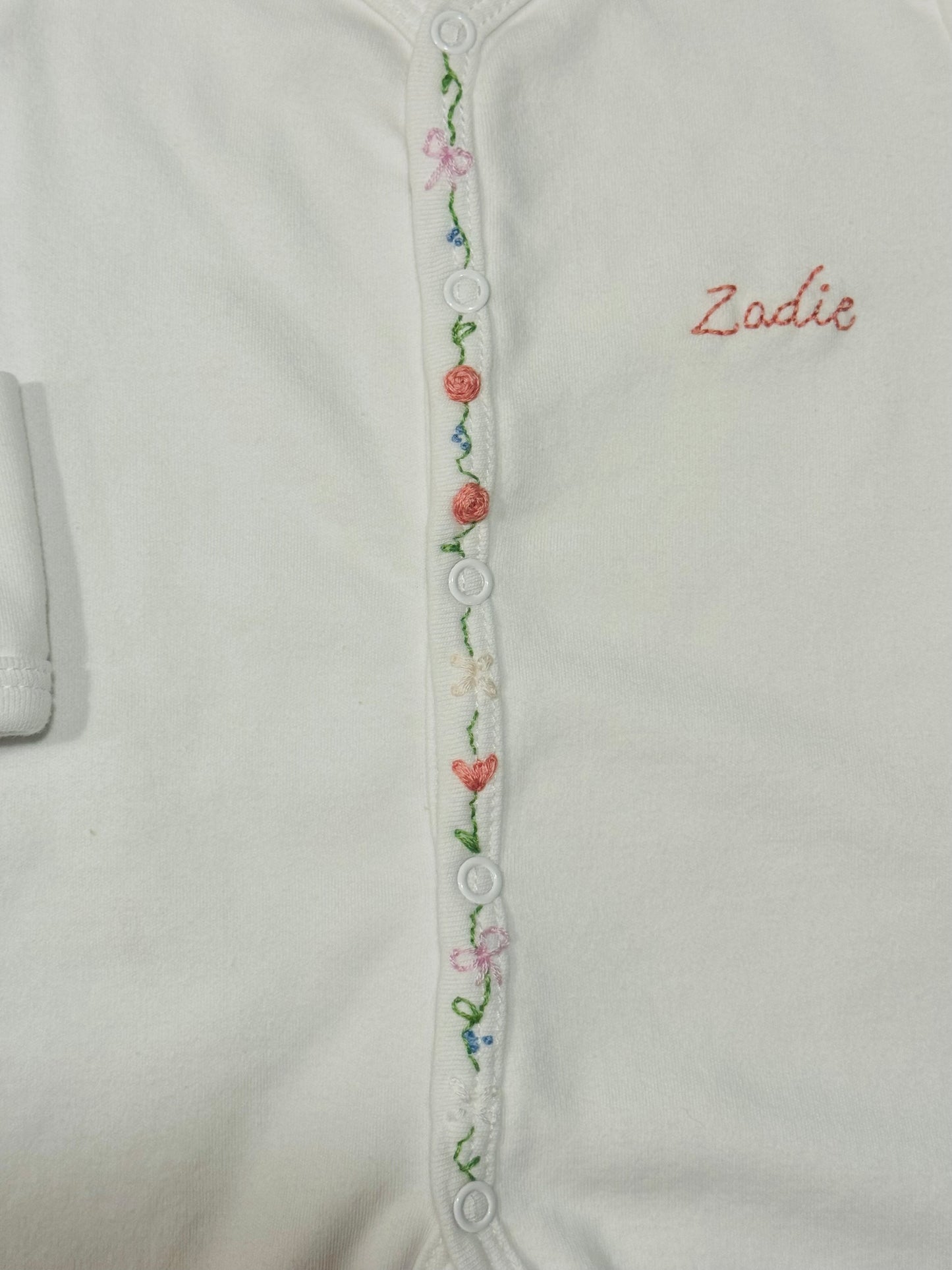 Hand Embroidered Babygrow