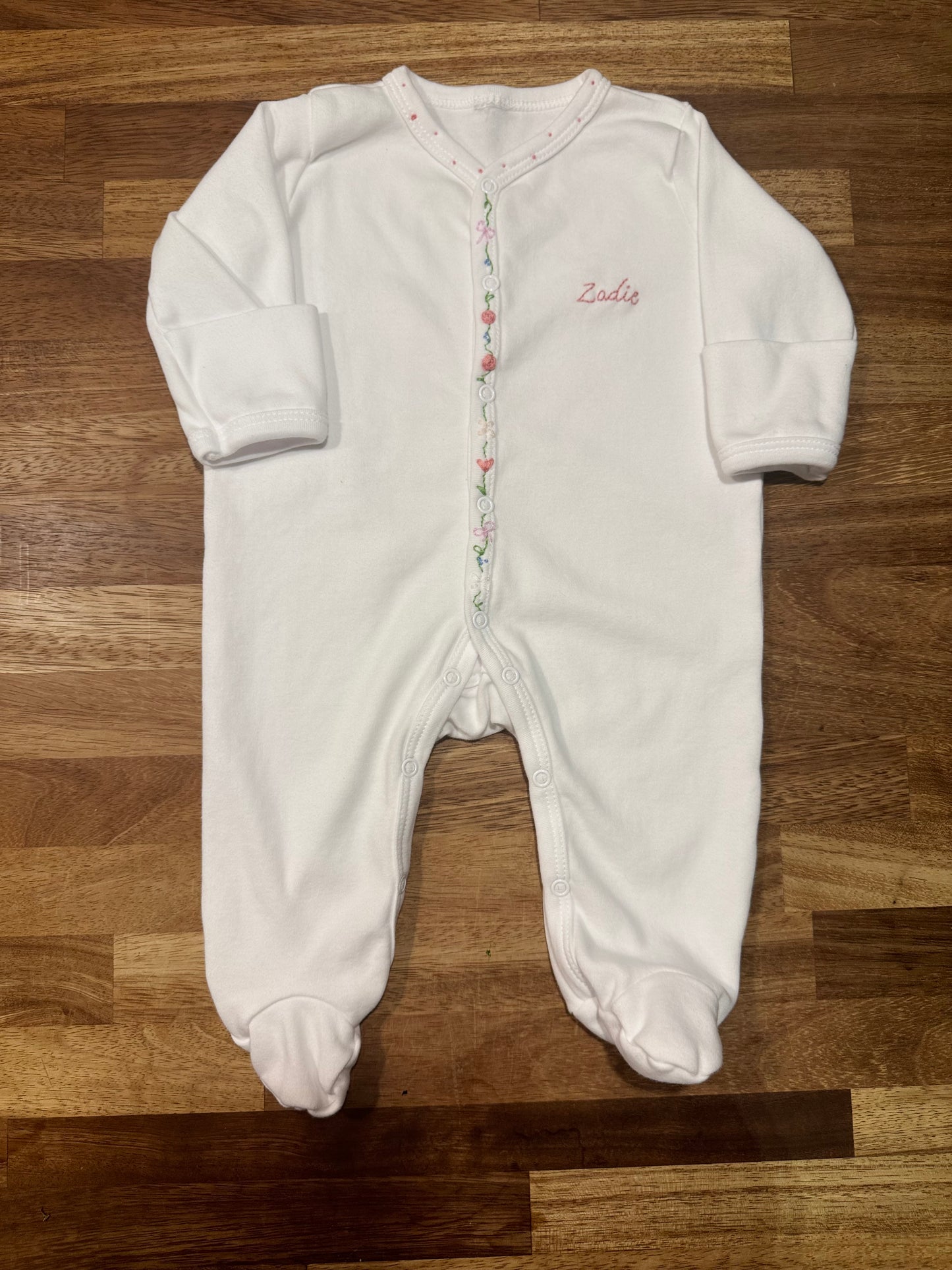 Hand Embroidered Babygrow