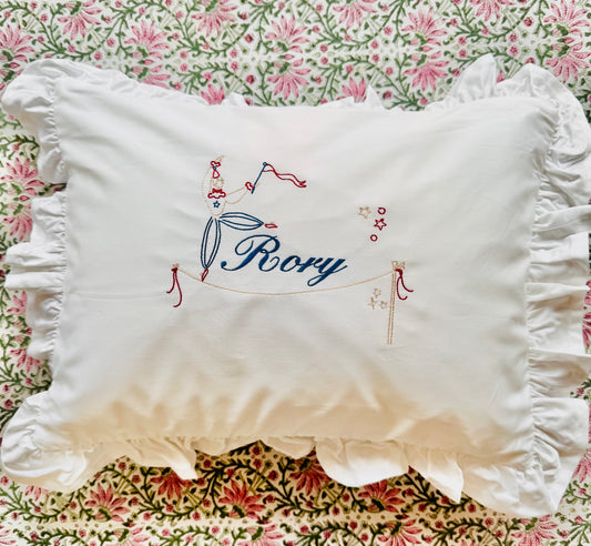 Circus Theme Baby Embroidered Pillow