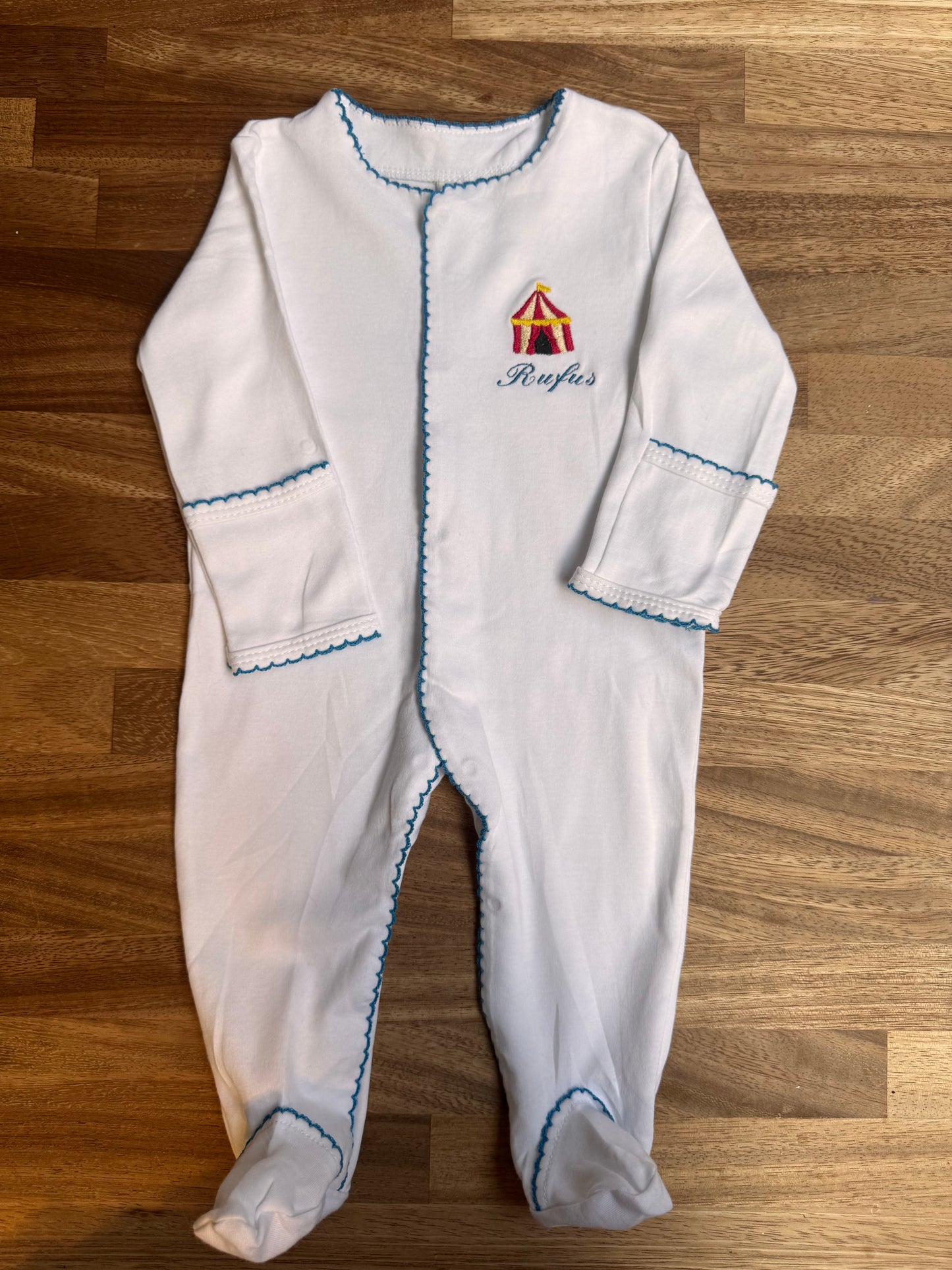 Embroidered Personalised Cotton Babygrow & Hat