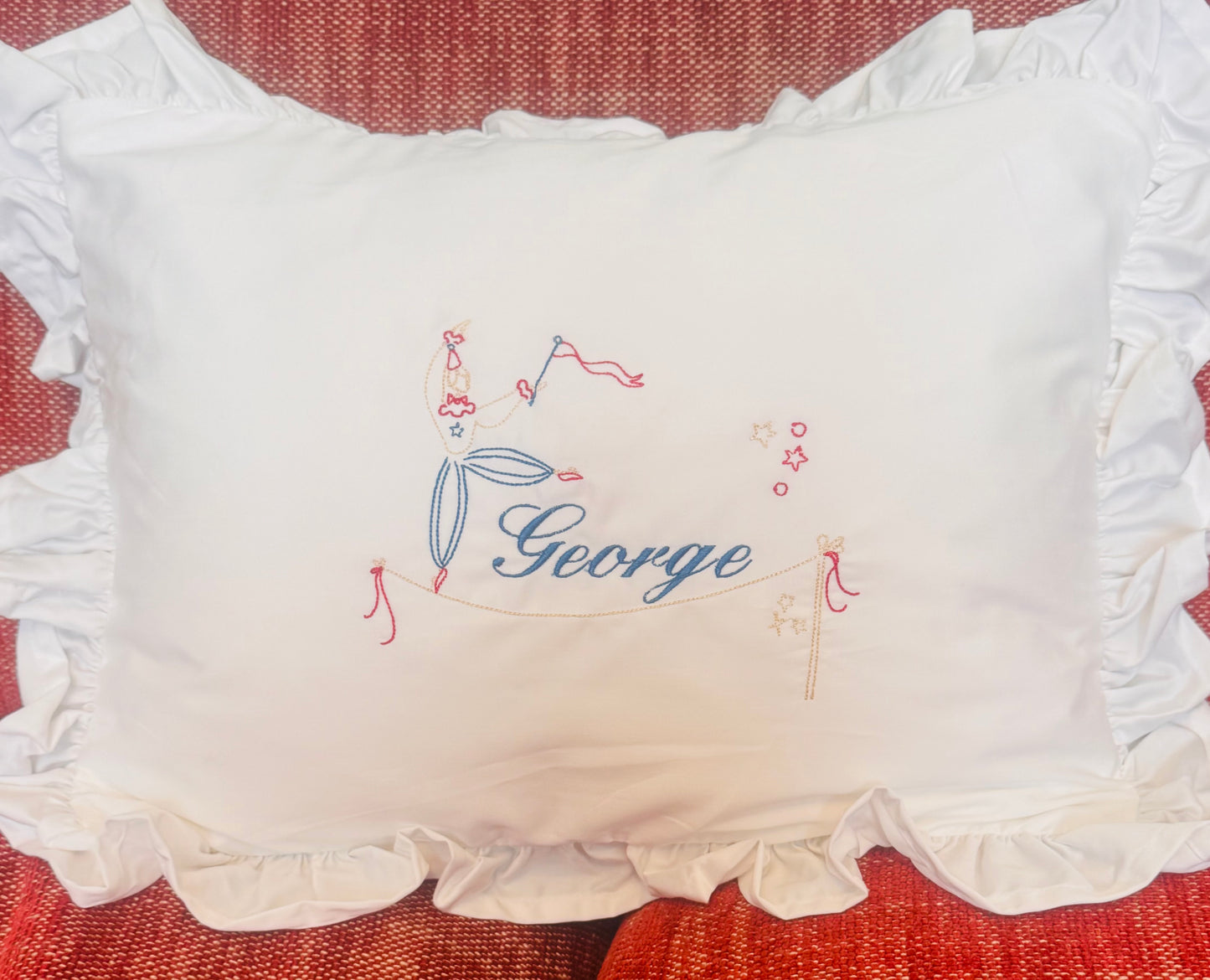 Circus Theme Baby Embroidered Pillow