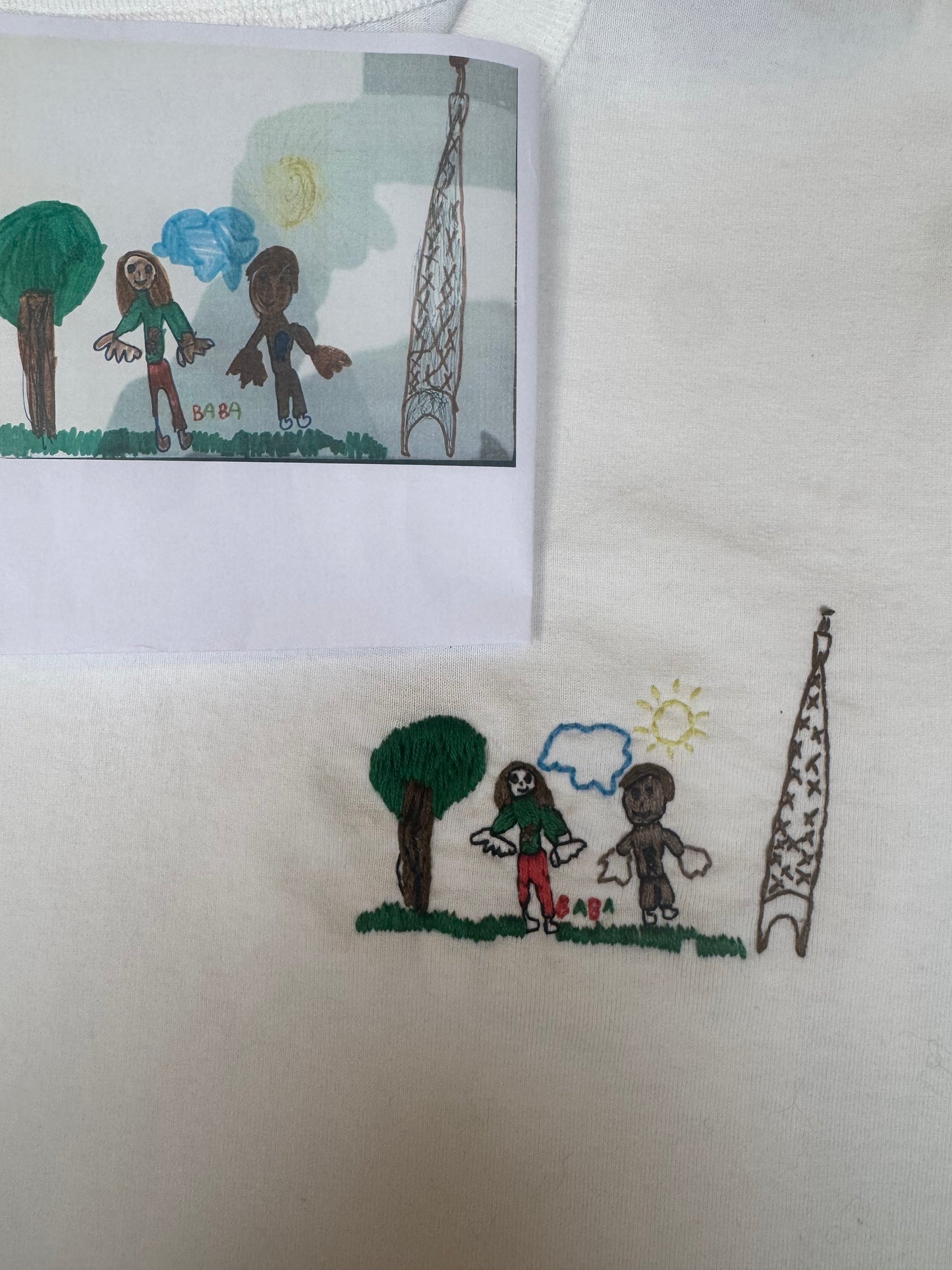 Childs Drawing on Mens T-Shirt